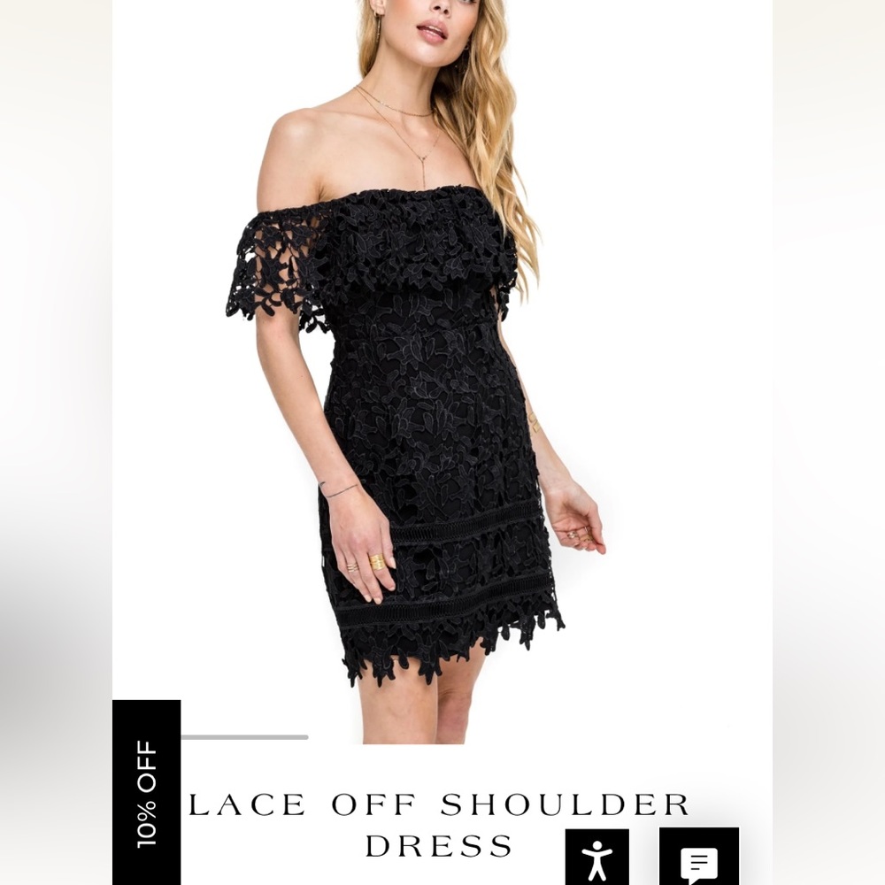 ASTR The Label White Lace off the Shoulder Dress, Size small - Picture 5 of 5